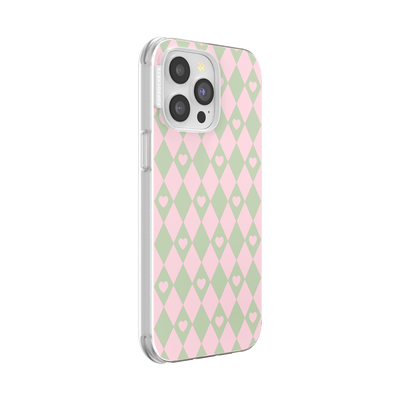 Secondary image for hover Harlequin Hearts Pink — iPhone 14 Pro Max MagSafe Case
