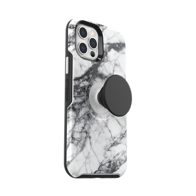 Secondary image for hover Otter + Pop Symmetry Series Case White Marble — iPhone 12/12 Pro