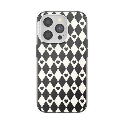 Harlequin Hearts Black — iPhone 15 Pro MagSafe Case