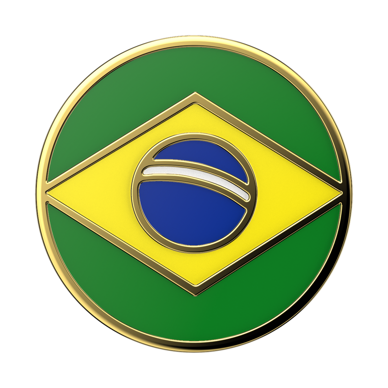 Enamel Brazilian Flag — Adhesive PopGrip image number 1