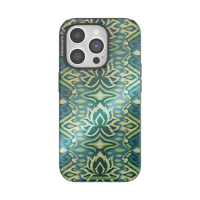 Mirror White Lotus Textile — iPhone 15 Pro MagSafe Case
