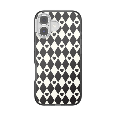 Harlequin Hearts Black — iPhone 16 MagSafe Case